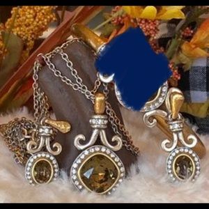 Brighton “Lions Eye” Topaz Necklace & Earrings Set
